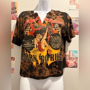 Betty Boop Black and Orange Graphic Tee